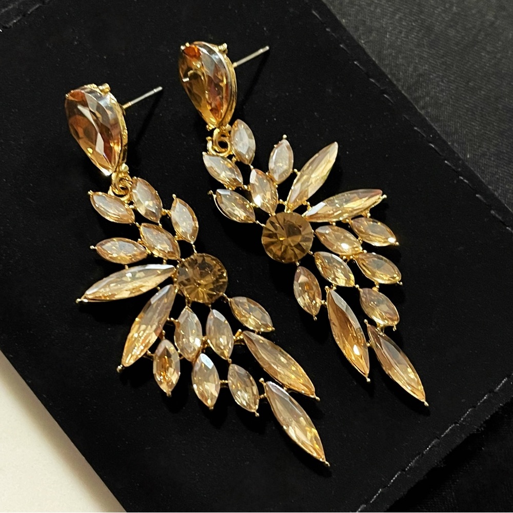 ✨Beautiful Amber Rhinestones Chandelier Drop Earrings